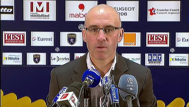 Conférence de presse FC Sochaux-Montbéliard - Stade Brestois 29 : Eric HELY (FCSM) - Landry CHAUVIN (SB29) - saison 2012/2013