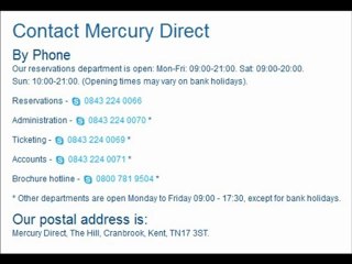 Mercury Direct Holidays a site overview