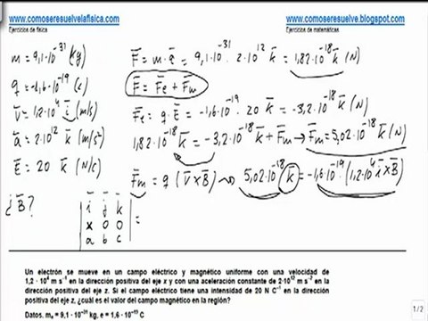 Fisica campo magnetico valor campo magnetico y campo electrico
