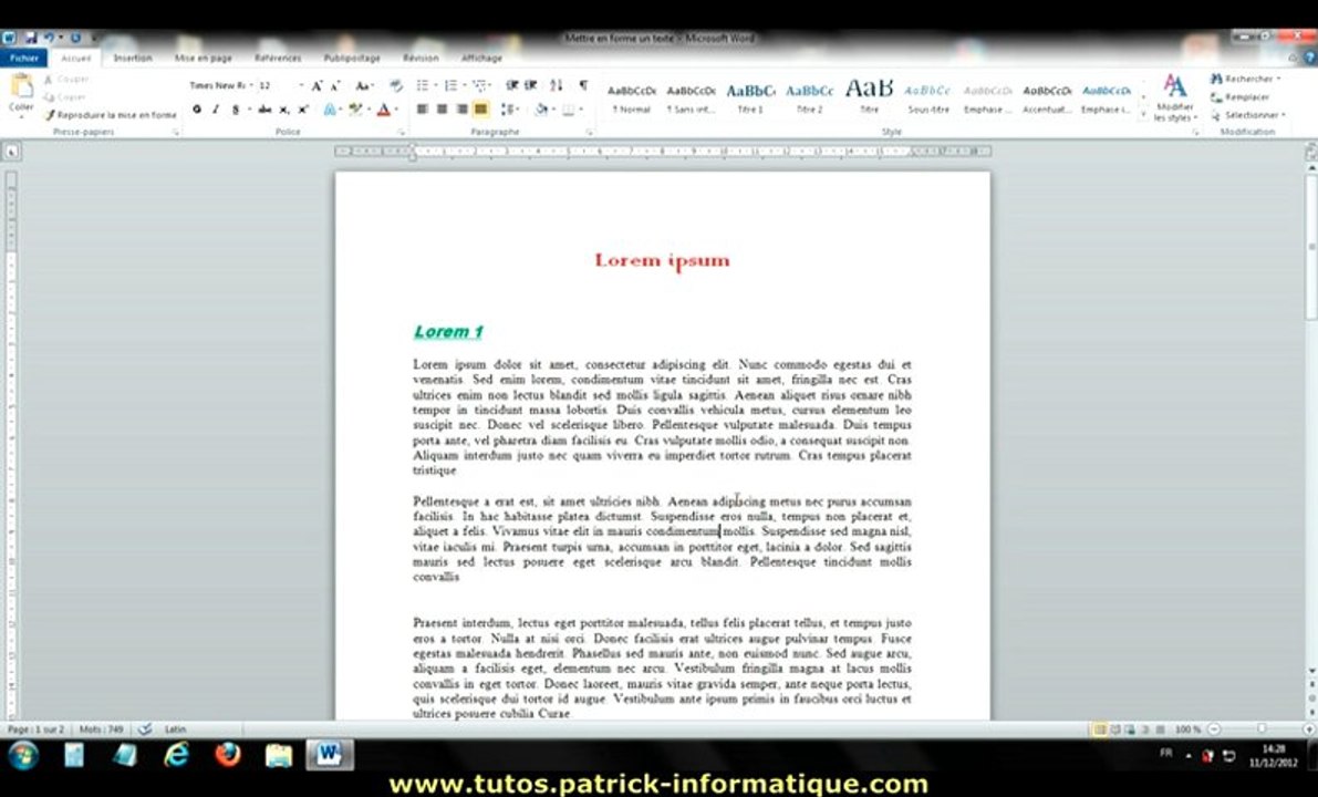 Tuto Word 2010 - Insérer et personnaliser une image - Extrait