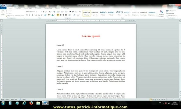 Tuto Word 2010 - Reproduire mise en forme - Extrait