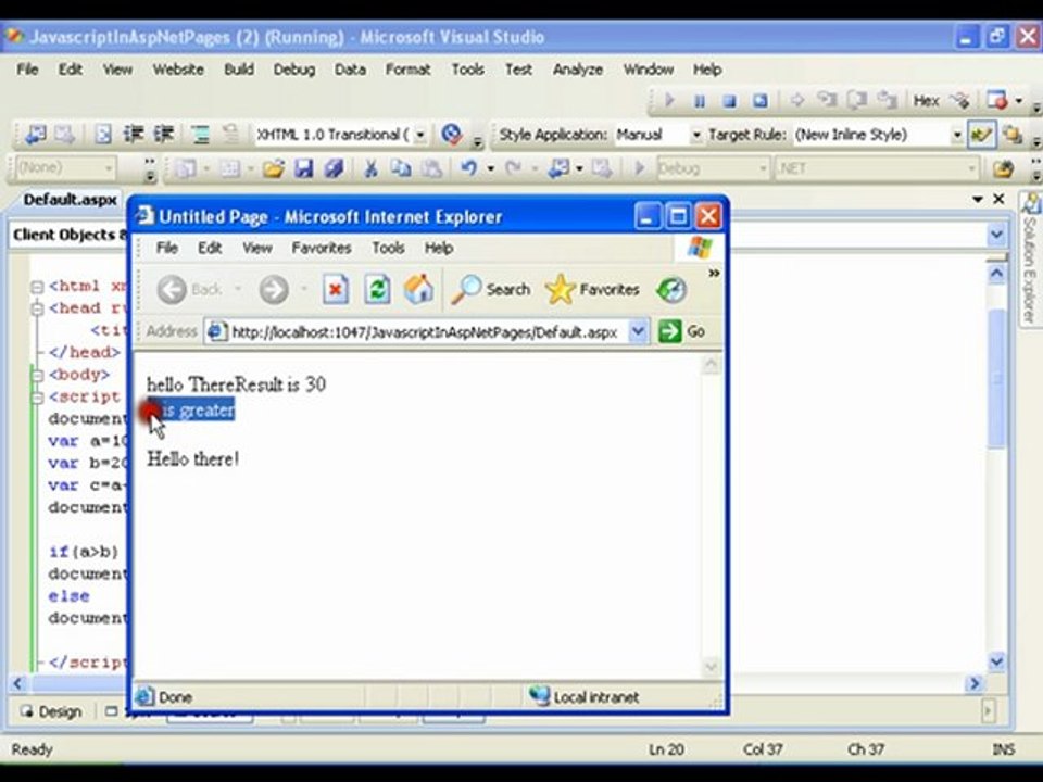 Javascript in Asp.Net Pages  33 of 43