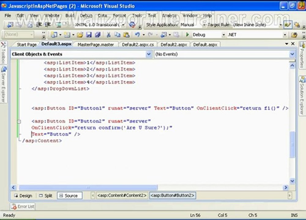 Javascript in Asp.Net Pages 36 of 43