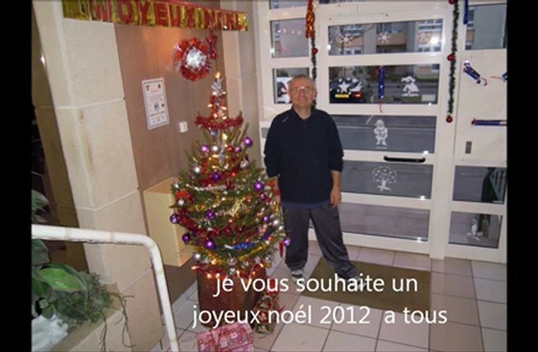notre sapin dans l'entrée de notre immeuble 2012