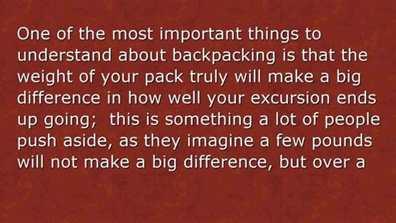 Important Backpacking Tips