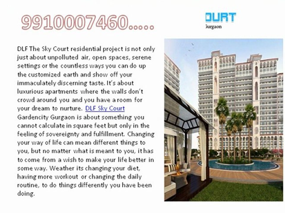 DLF Sky Court-9910007460-DLF Sky Court gurgaon-DLF Sky Court Sector 86 Gurgaon