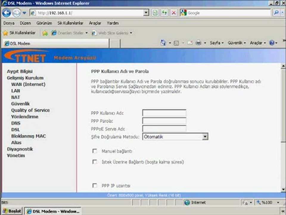 Adsl Yardım - Alan Adı Sayfasına Yönlendiriyor