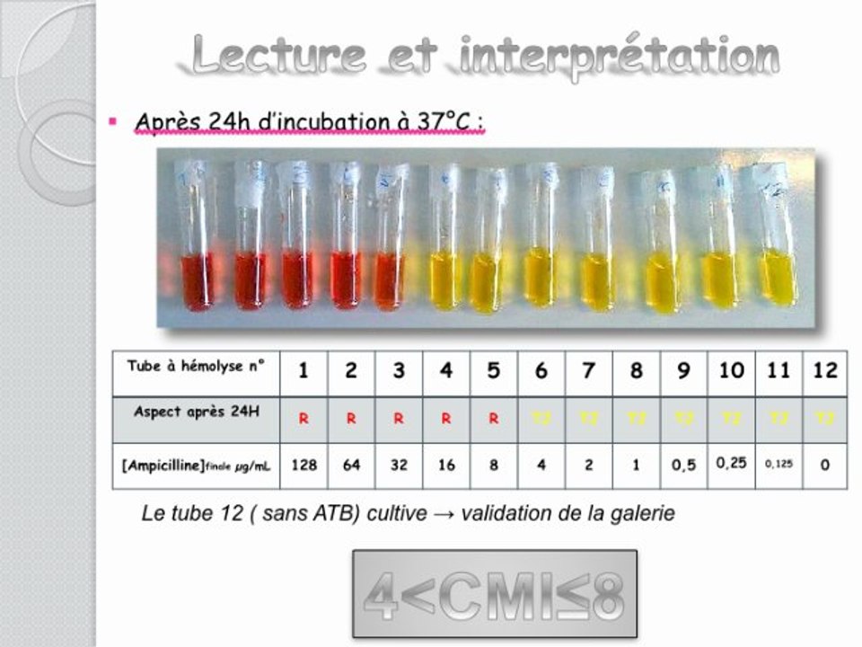 Determination de la CMI en milieu liquide