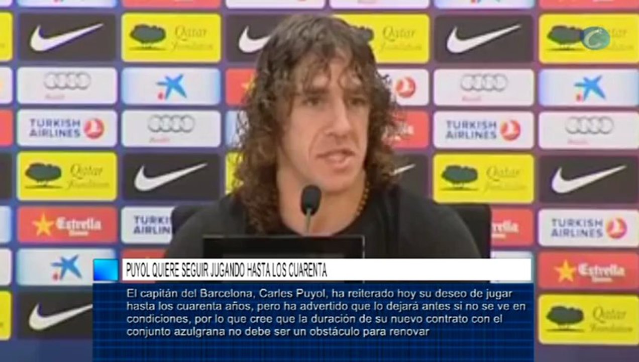 Puyol quiere seguir jugando hasta los cuarenta