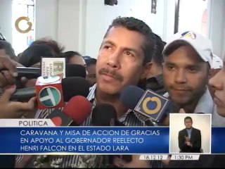 Gobernador reelecto de Lara realiza caravana