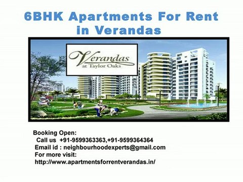 Apartments For Rent in Verandas Call @ 9599363363