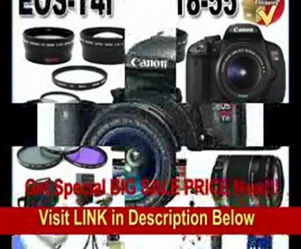 Canon EOS Rebel T4i 18 MP CMOS APS-C Digital SLR Camera with 3.0-Inch LCD and EF-S 18-55mm f/3.5-5.6 IS Lens & Canon 55-250 IS (2 Lens Kit!!!!) + 32GB Memory+ 2 Extra Batteries + Charger + 3 Piece Filter Kit + UV Filter + Full Size Tripod + Case +Accessor