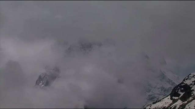 1721.Mt. Shivling with swirling clouds.mov