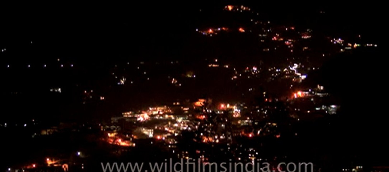1769.Night View of Landour bazaar and Mussoorie...