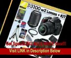Nikon D3100 14.2MP Digital SLR Camera with 18-55mm f/3.5-5.6G AF-S DX VR and 55-200mm f/4-5.6G ED IF AF-S DX VR Zoom-Nikkor Lenses   16GB Deluxe Accessory Kit