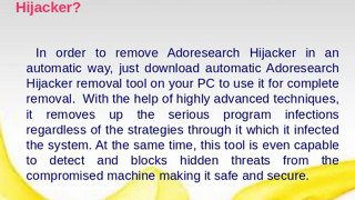 Delete Adoresearch Hijacker browser Hijacker - Helpful Removal tips