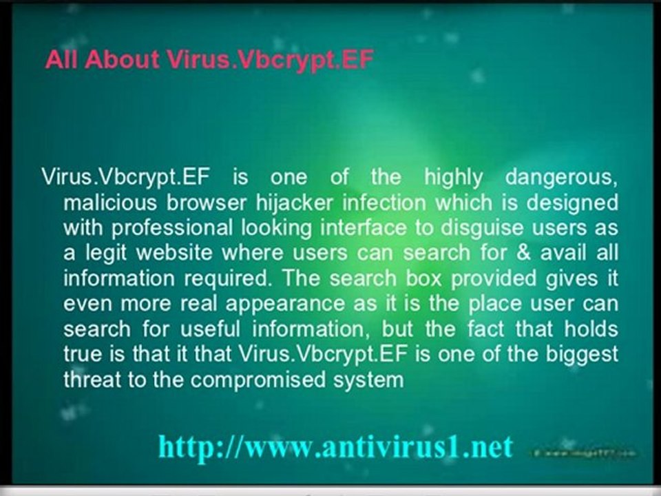 Uninstall Virus.Vbcrypt.EF from PC