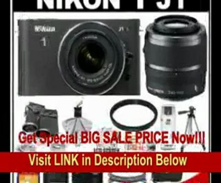 Nikon 1 J1 10.1 MP Digital Camera Body with 10-30mm & 30-110mm VR Lens (Black) with 32GB Card + Case + (2) UV Filters + Lens Set + Tripod + Remote + Accessory Kit