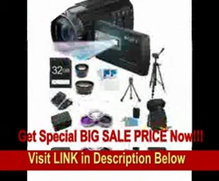 Sony HDRPJ710V High Definition Handycam 24.1 MP Camcorder with 10x Optical Zoom, 32 GB Embedded Memory and Built-in Projector + 32GB High Speed SDHC Card + High Capacity Batt+ Rapid AC/DC Charger + Pro Wide Angle Lens + Pro 2X Lens + More!