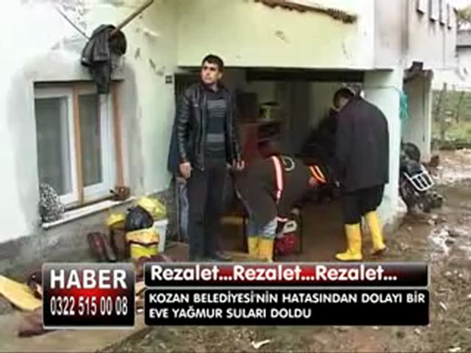 KOZAN BELEDİYE'SİNİN HATASI BİR EVİ YAĞMUR SULARI ALTINDA BIRAKTI