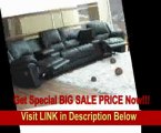 Black Leather Motion Home Theater Sectional Sofa Couch