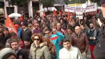 Huelga de funcionarios griegos contra la austeridad