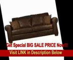Handy Living OXF1-S6-DAB88 Oxford Transitional Rolled Arm Renu Leather Sofa, Brown With 2 Decorative Paisley Throw Pillows
