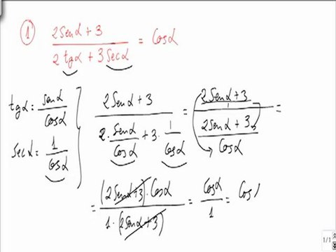 Ejercicios y problemas resueltos de igualdades trigonométricas problema 1