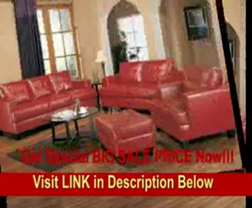 Coaster Samuel Modern Tufted Sofa in Red Bonded Leather