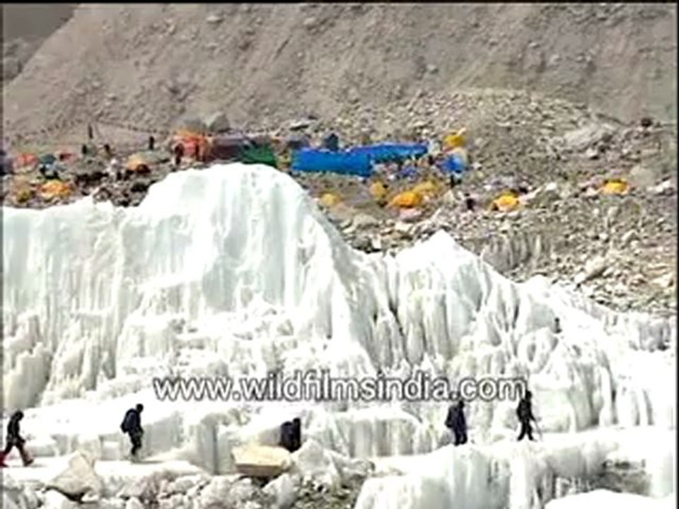 Tents on the Khumbu glacier - Everest Base Camp