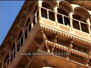 Windows in fort-palace at Jaisalmer
