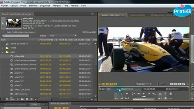 Tutoriel Adobe Premiere Pro : La fenêtre de projet