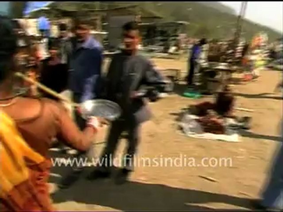Tightrope walking at dussehra
