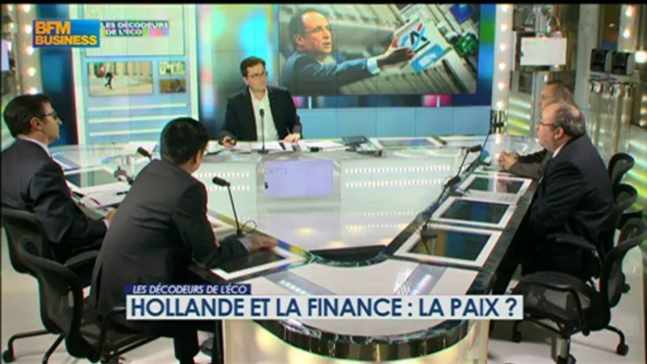 Hollande et la finance : la paix ? - le 19 décembre - BFM : Les décodeurs de l'éco 3/5