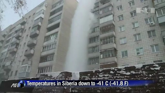 Boiling water freezes before it hits Siberian soil