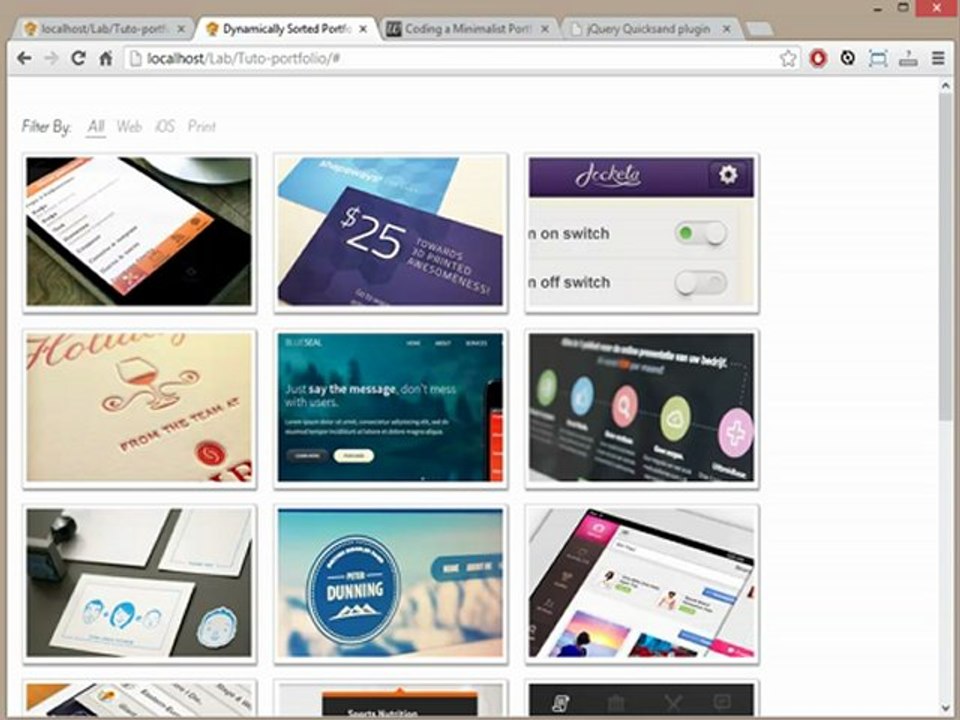Un Portfolio dynamique avec Quicksand plugin jQuery