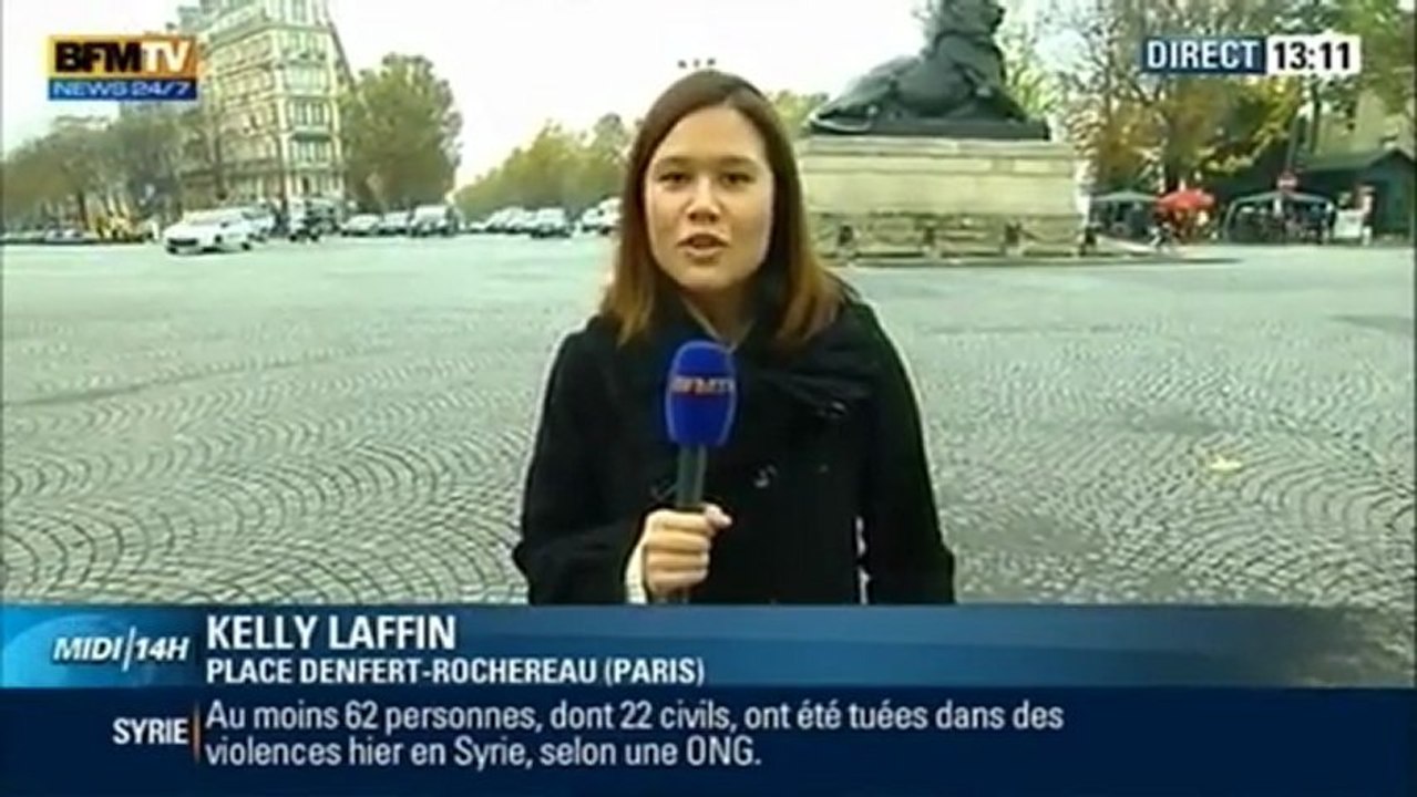 17/11/12 BFM TV Début de la Manifestation contre Mariage Gay à Paris, place Denfert - La Manif Pour Tous