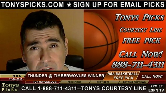 Minnesota Timberwolves versus Oklahoma City Thunder Pick Prediction NBA Pro Basketball Odds Preview 12-20-2012