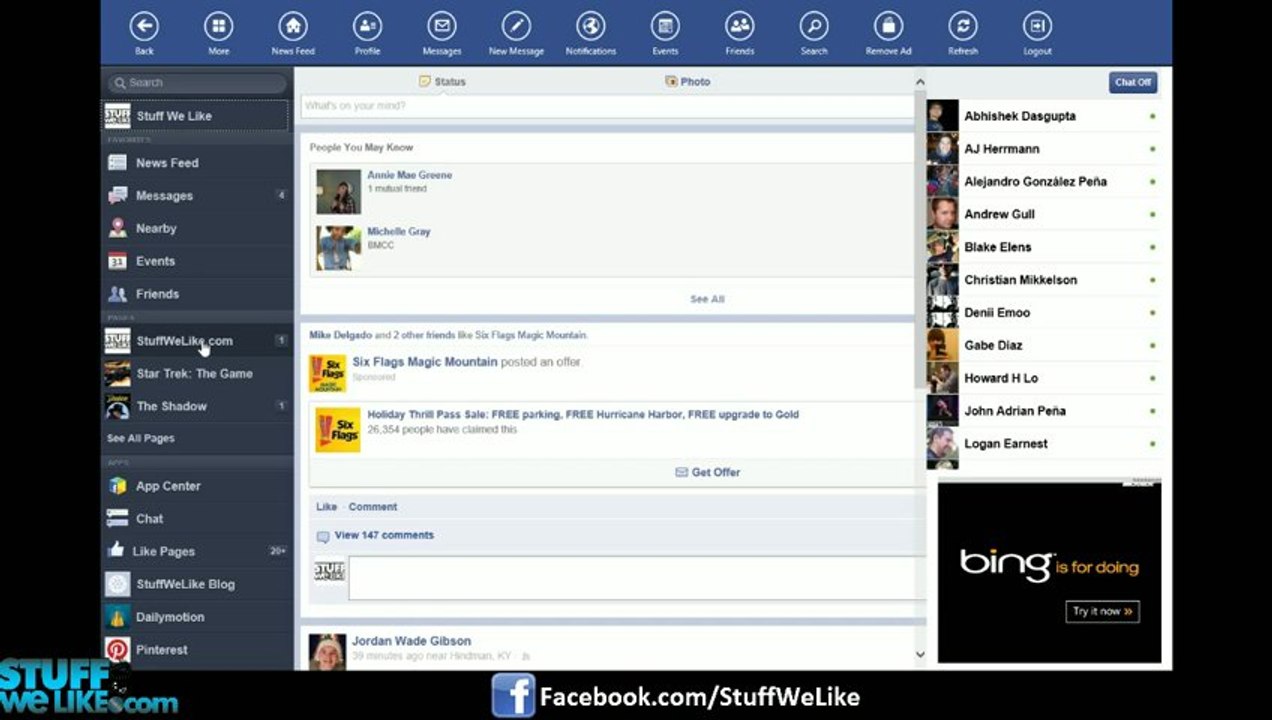 Facebook Touch Windows 8 App