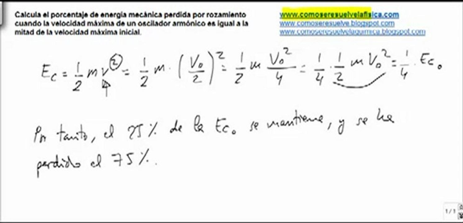 fórmula de energía mecánica