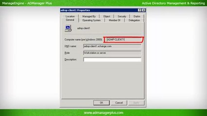 Active Directory Computer Objects - ManageEngine ADManager Plus