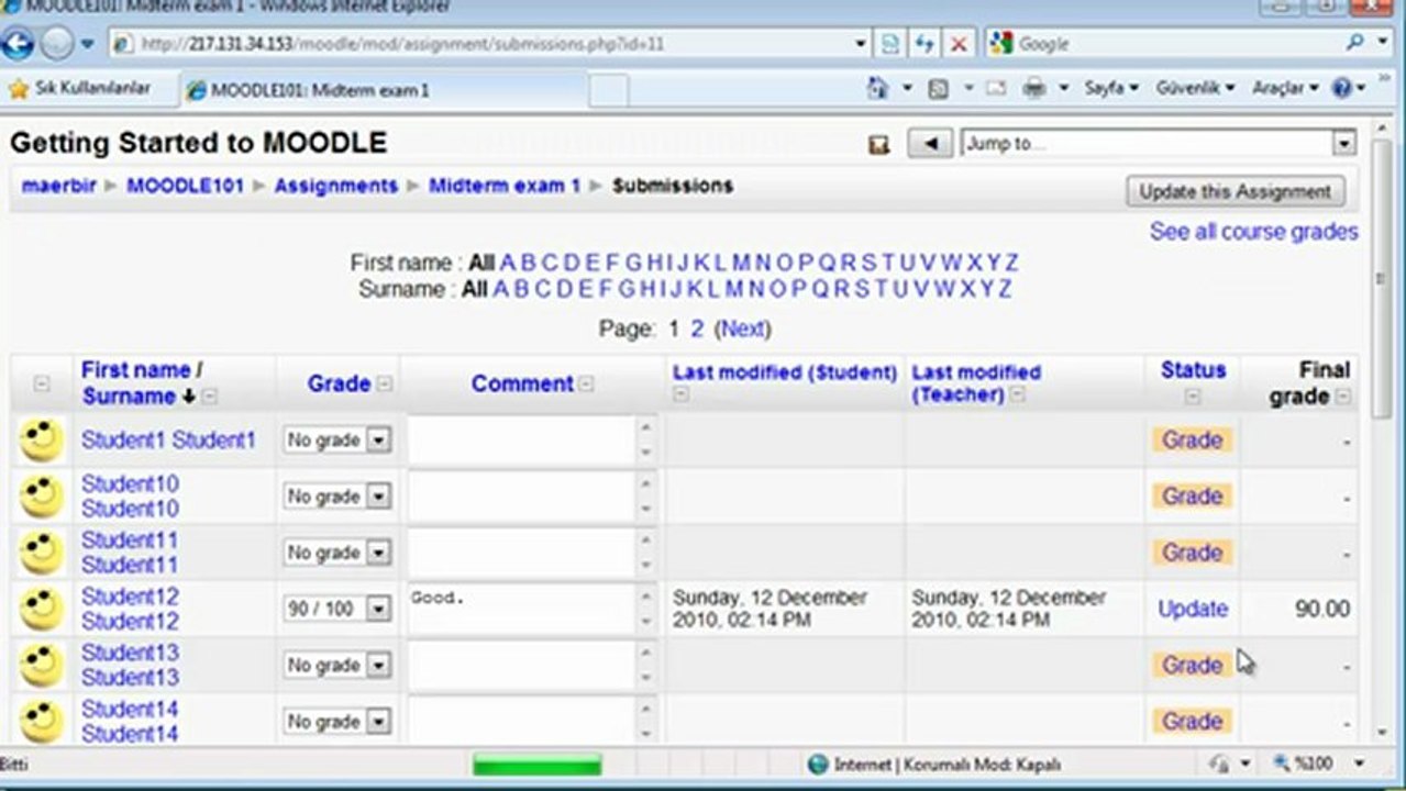 maerbir85 how to add an offline activity and grade
