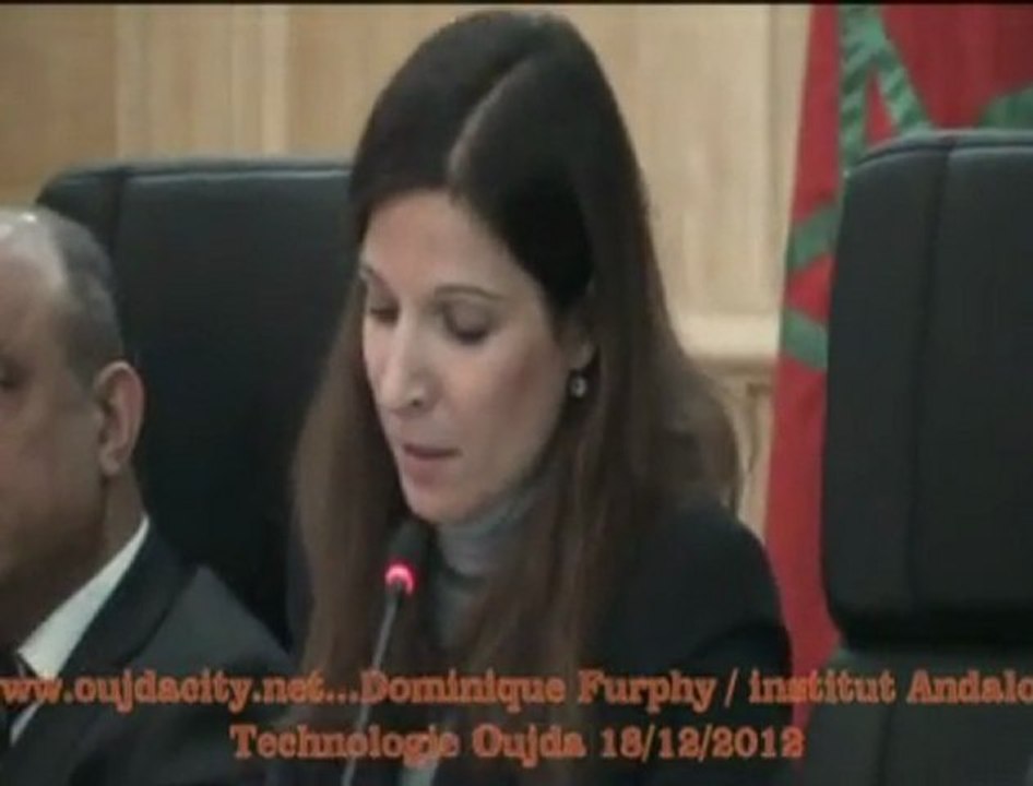 Mot  de Mme Anne Dominique Furphy représentante de l' institut Andalou  de technologie  / Table Ronde du  Secteur agroalimentaire et Accées à l'innovation / oujda  la region de l 'oriental MAROC