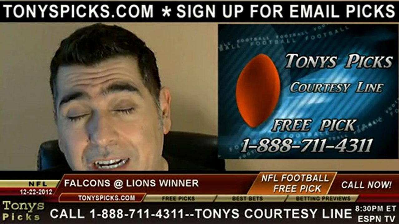 Atlanta Falcons versus Detroit Lions NFL Pro Football Pick 12-22-2012