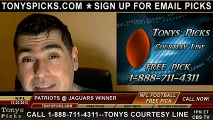 New England Patriots versus Jacksonville Jaguars NFL Pro Football Pick 12-23-2012