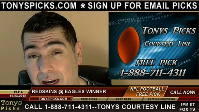 Washington Redskins versus Philadelphia Eagles NFL Pro Football Pick 12-23-2012