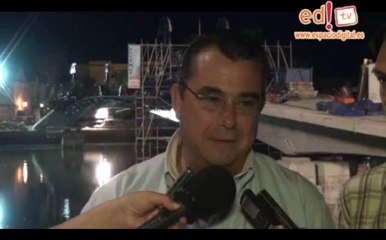 El Puerto - Enrique Moresco, colocación tramo central pasarela