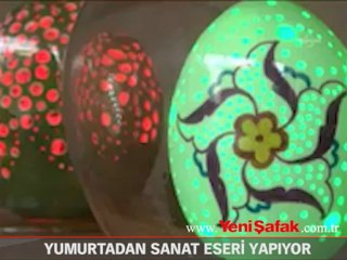 Yumurtadan sanat eseri yapıyor
