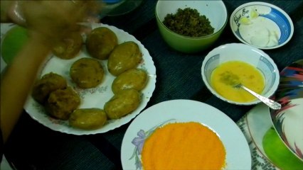 ডিম ও মাংসের কিমা দিয়ে আলুর চপ