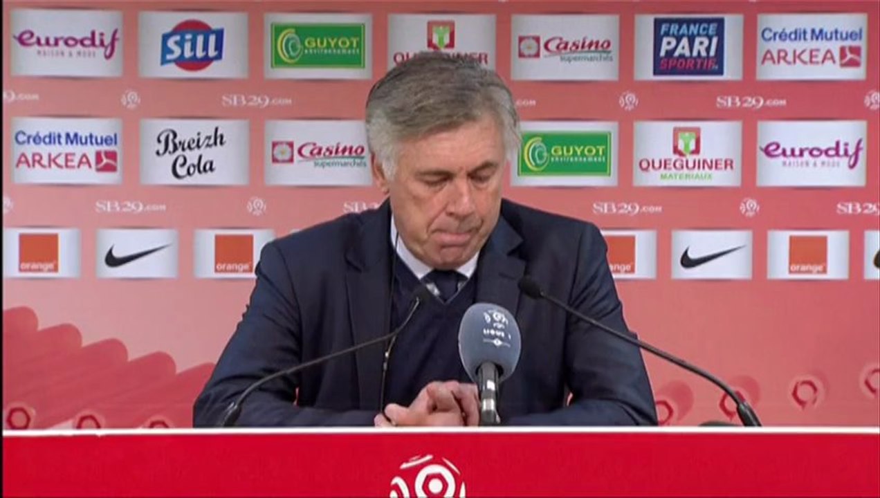 Conférence de presse Stade Brestois 29 - Paris Saint-Germain : Landry CHAUVIN (SB29) - Carlo ANCELOTTI (PSG) - saison 2012/2013